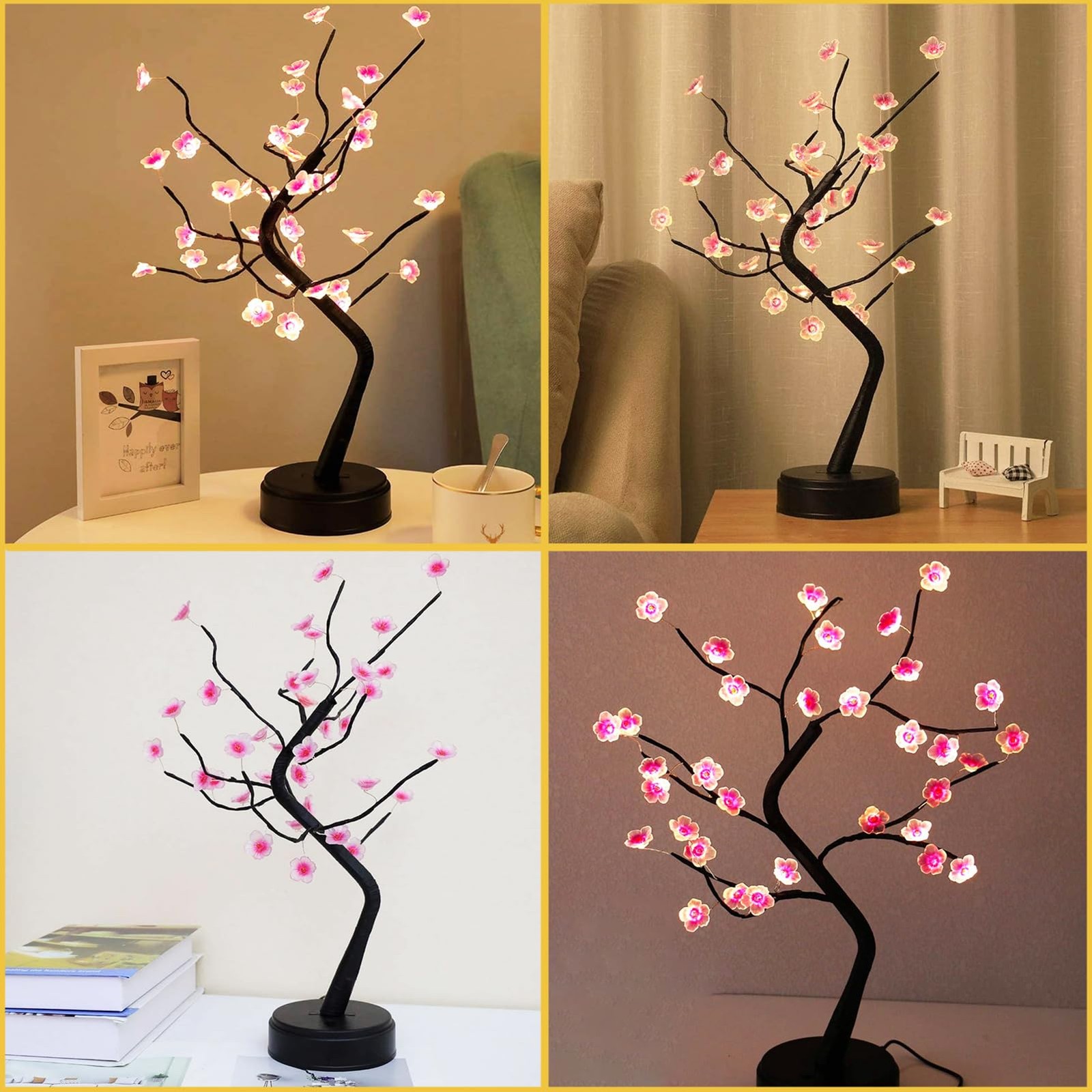 36 LED Cherry Blossom Sparkly Fairy Spirit Tree Lights, DIY Artificial Tree B…