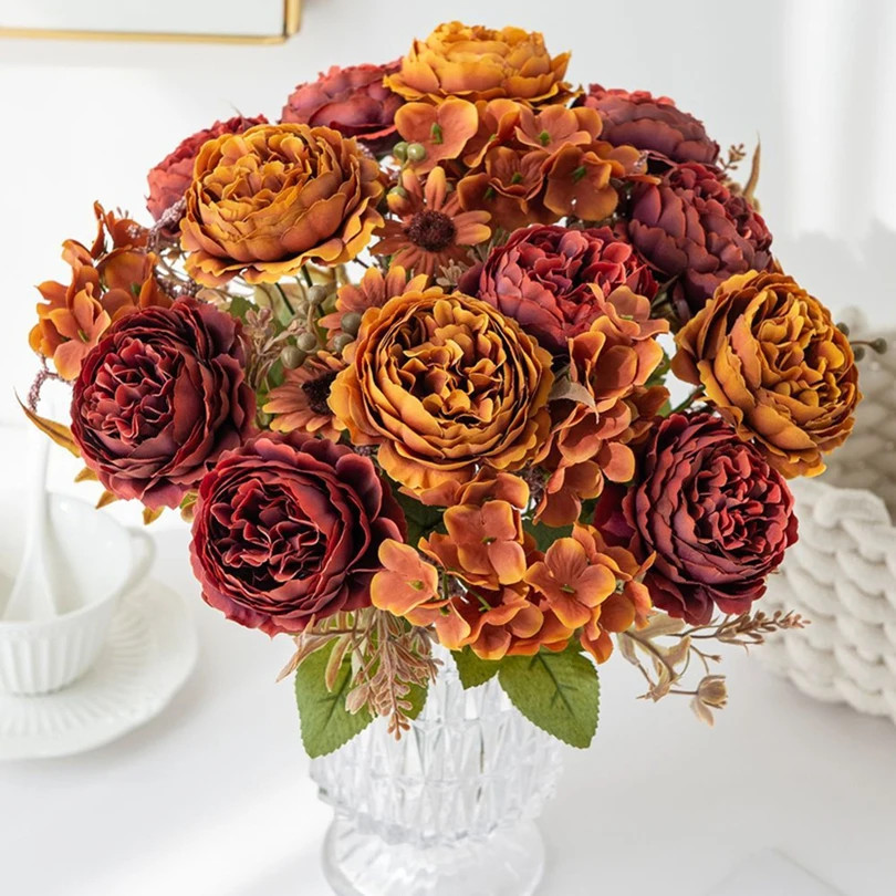 1/3PCS Silk Persian Peony Artificial Flowers For Wedding DIY Home Garden Decor