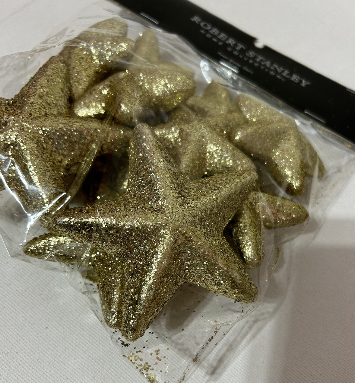 Robert Stanley Gold Foam Glitter Stars Bowl Filler Table Scatter 12 Pc. NEW