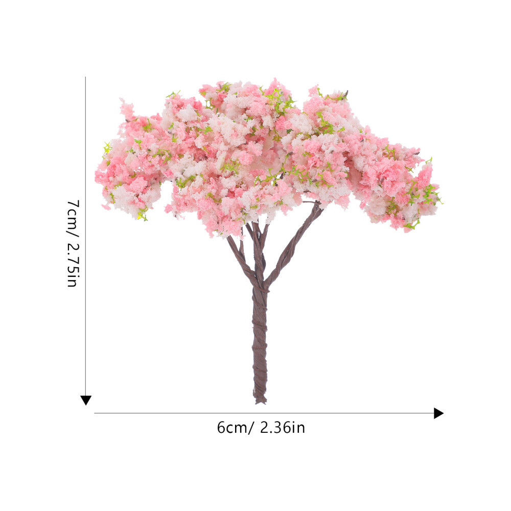 10PCS Artificial Cherry Blossom Trees Mini Lifelike Cherry Blossom Trees
