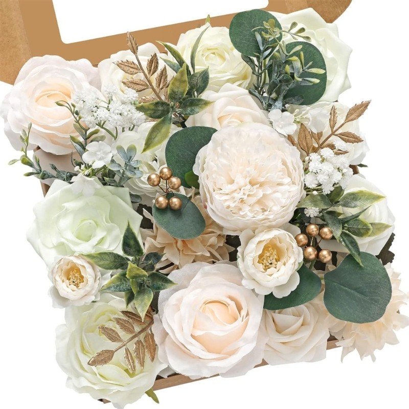 Artificial Silk Flower Assorted Color Fabric Flower Wedding Flowers Gift Box