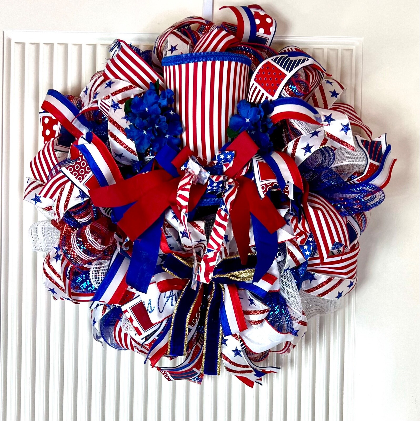 Patriotic Wreath Flag 4th of July Wreath Red White-Blue USA Wreath Uncle Sam