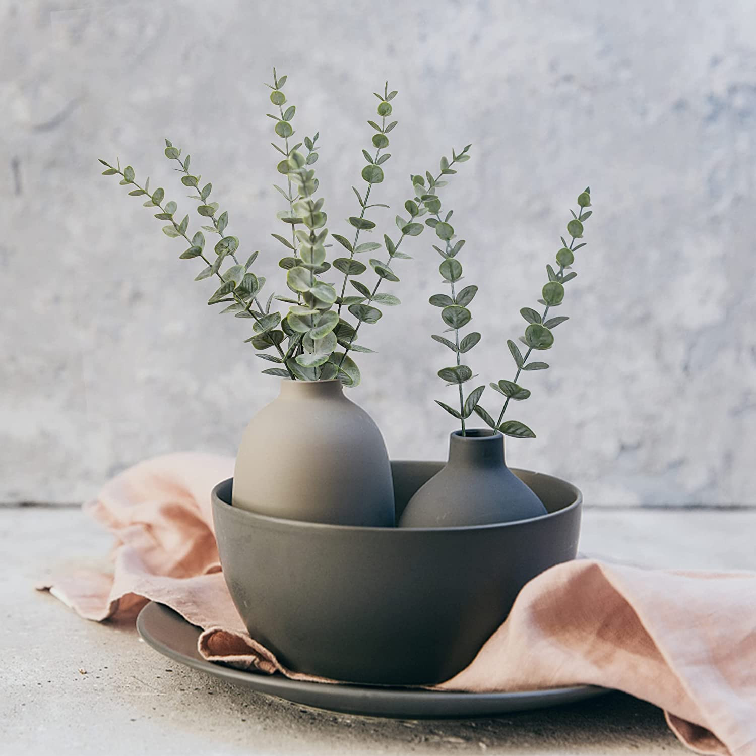 18pcs Eucalyptus Stems Artificial Eucalyptus Leaves Stems Artificial Fake Flower