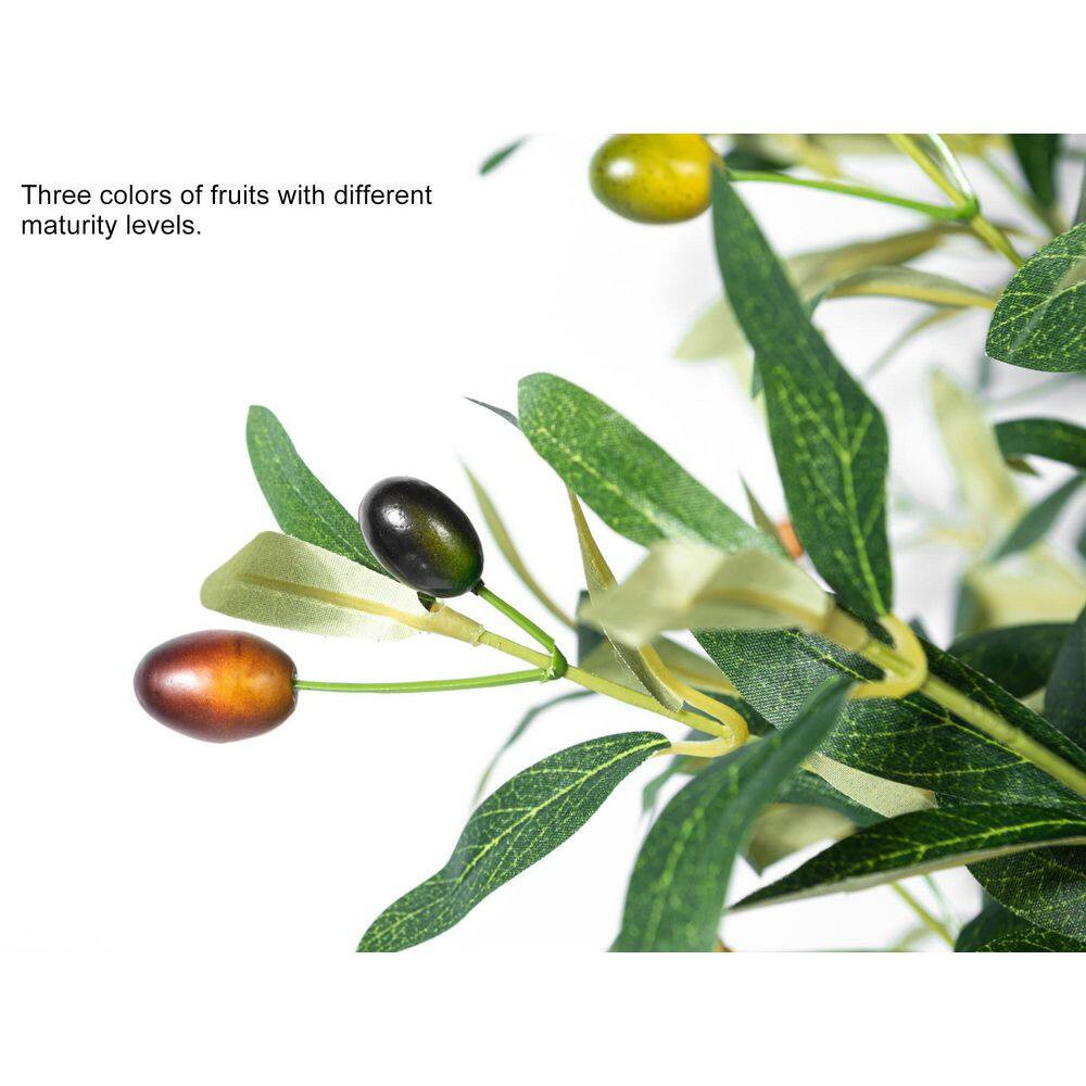 6 Ft. Artificial Olive Tree Indoor Decorative Faux Plant with Realistic Trunk Br