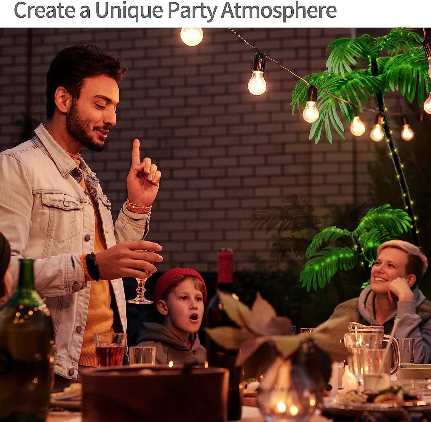 Artificial Palm Tree 6FT Outdoor w/8 Modes for Christmas Decor Home Patio Party