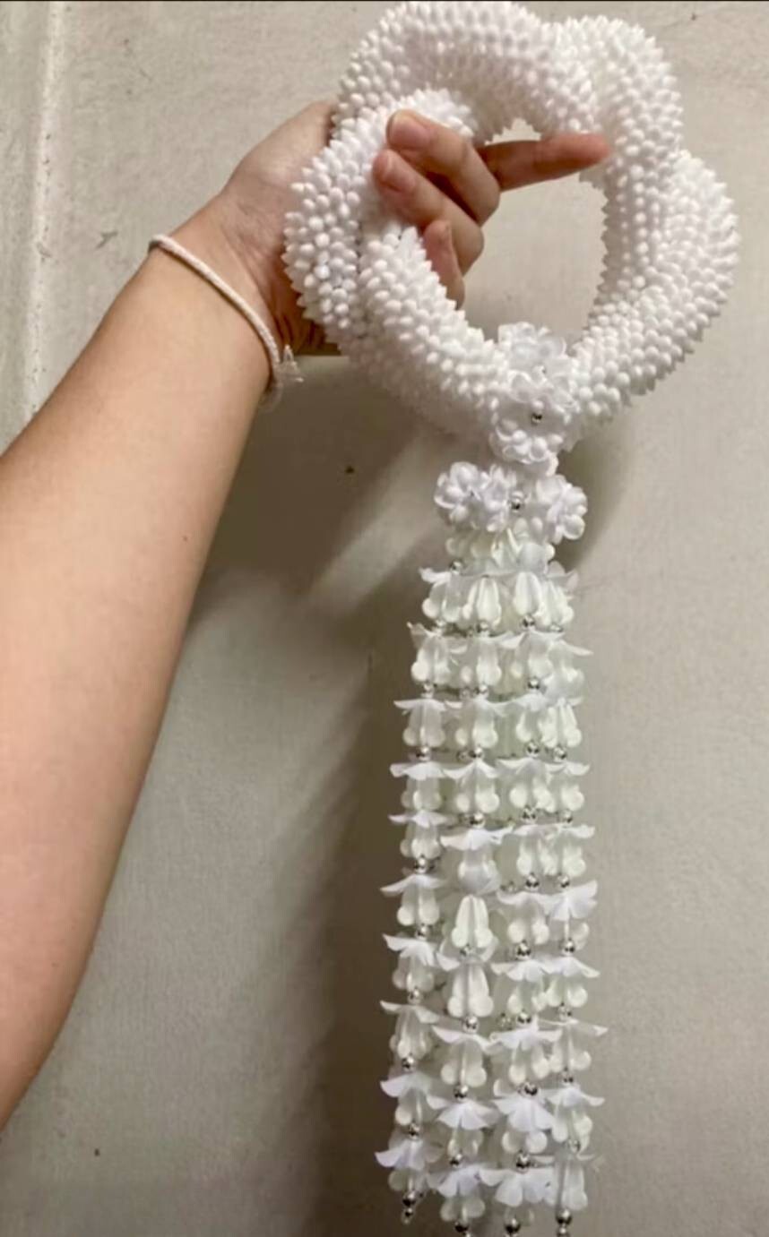 16*36 Cm. Spiral Garland Round Hand Artificial Gardenia Plastic Alternate Petals