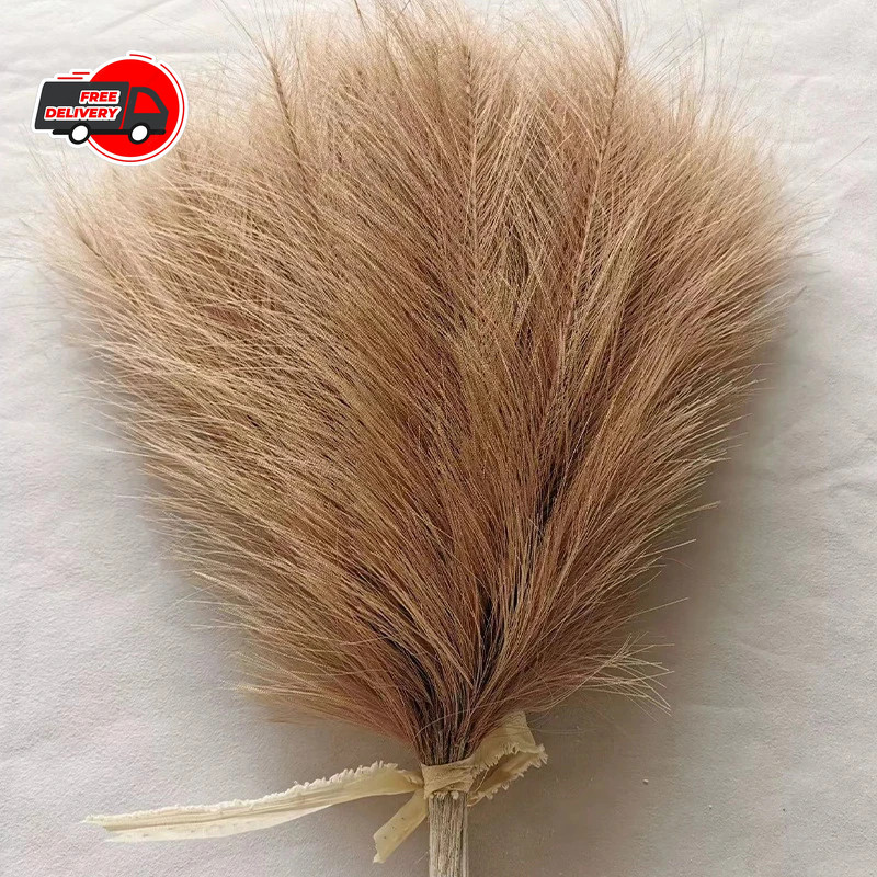 Fluffy Artificial Pampas Grass Bouquet Boho Fake Plant for Wedding Home Decor