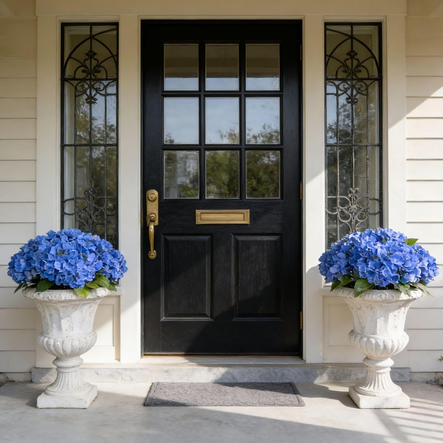 Real Touch Faux Blue Hydrangea Bouquets – 3pcs 18″ for Weddings & Decor