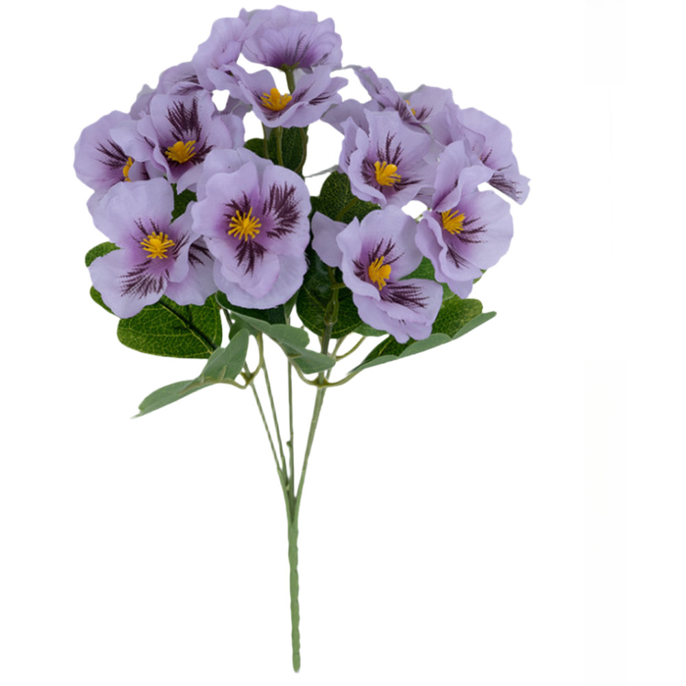 Silk Pansy Artificial Flowers Mixed with Butterfly Orchid for Table Decor