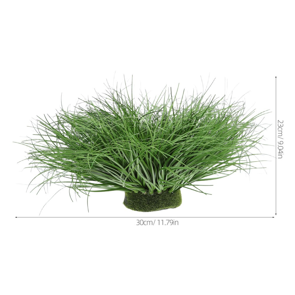 Artificial Grass: 12 Inch Faux Onion Grass Shrub Arrangement for Indoor Living