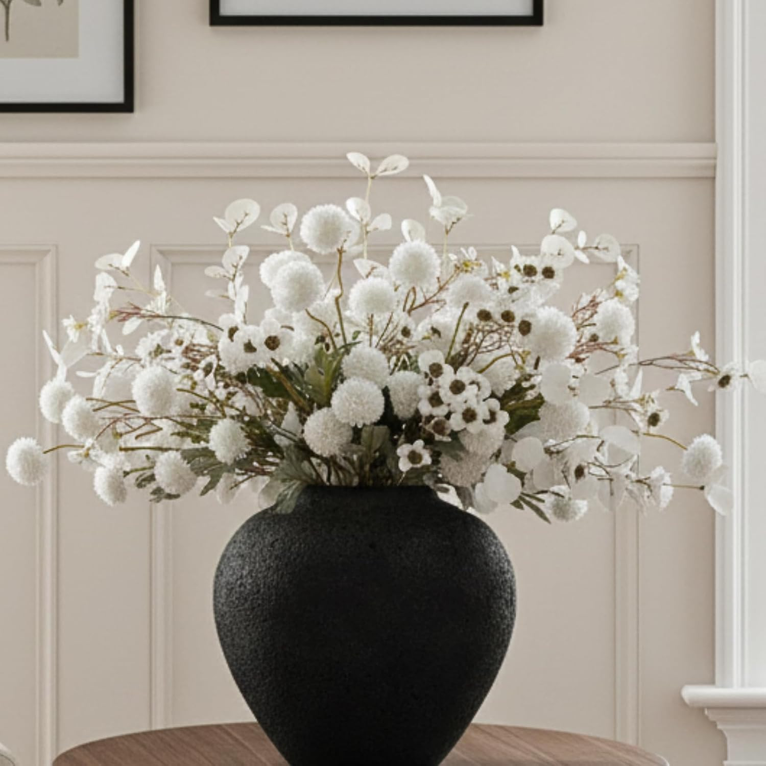 Beige Silk Flower Arrangements Home Decor, Large Floral Centerpieces for Tables,
