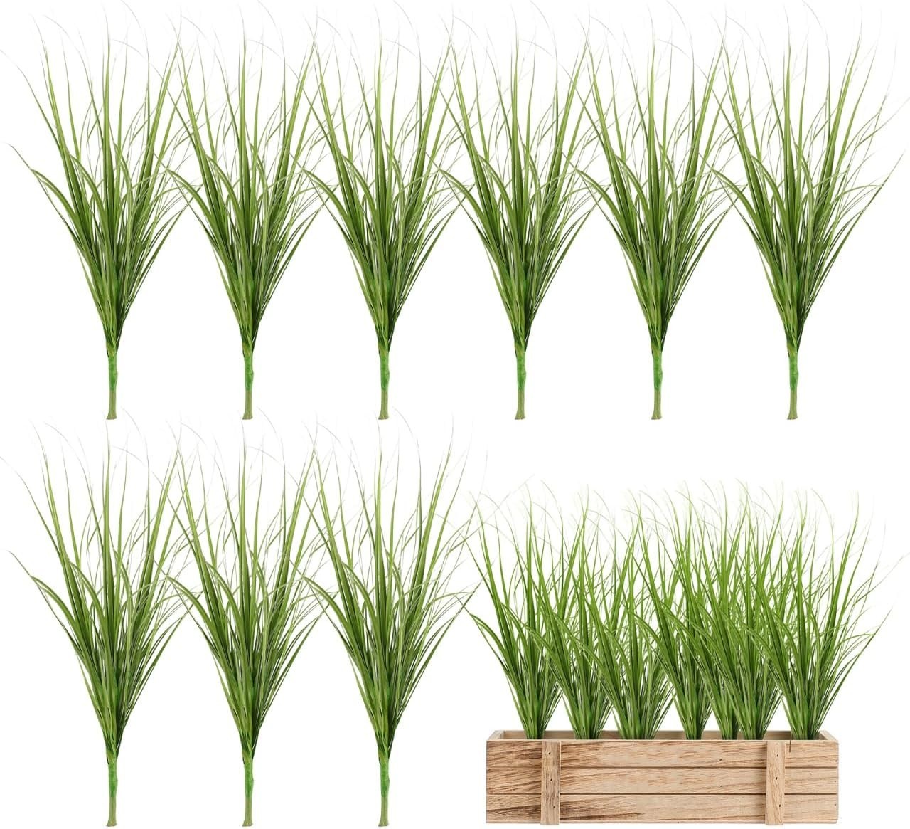 12Pcs Lifelike Artificial Grass Stems – Indoor Outdoor Decorative Greenery