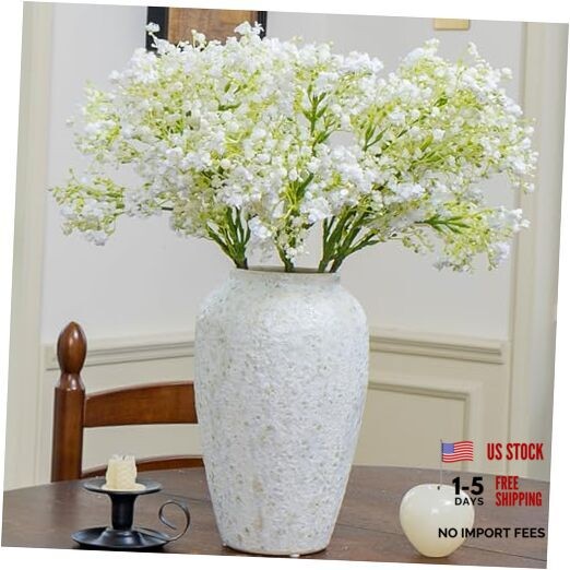 6PCS Green Baby’s Breath Stems, 24 Inches | Realistic Faux Gypsophila White
