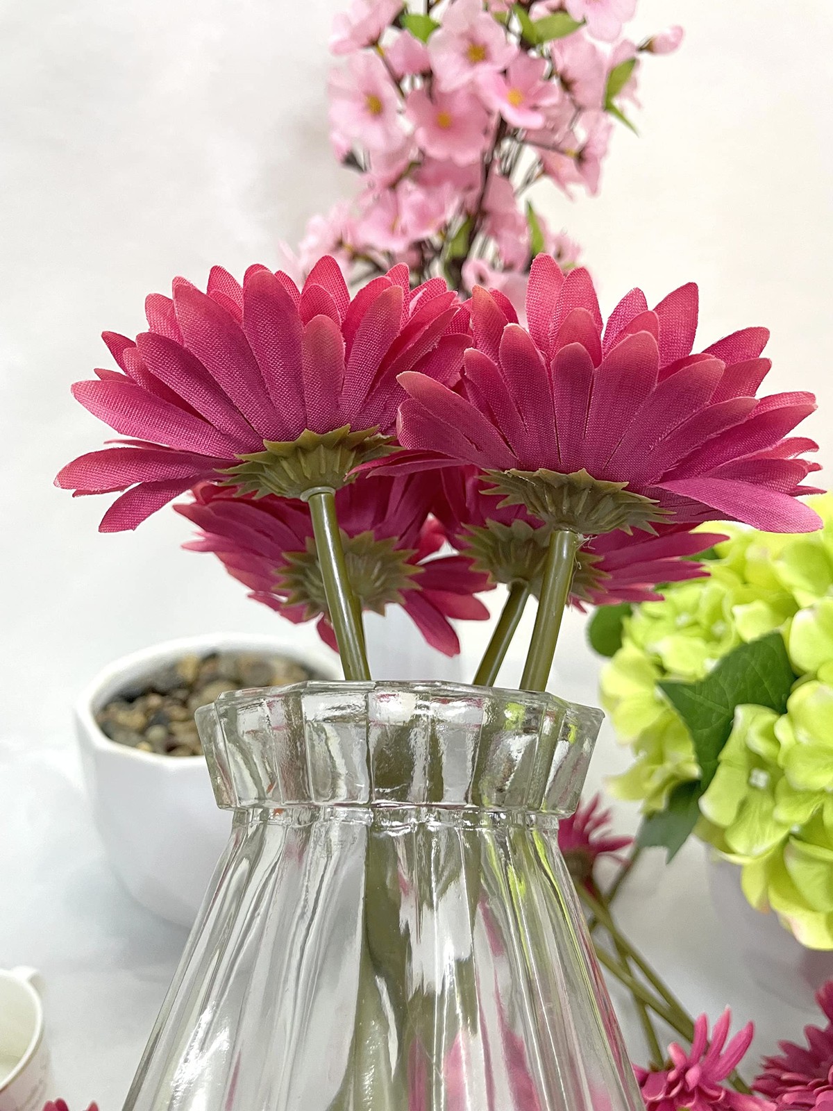 10PCS Artificial Gerbera Daisy Silk Flowers Faux Flower for Party Home Kitche…