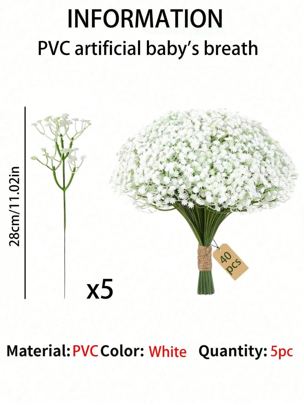 5/10/20/30/40Pcs Artificial Baby’s Breath .Ideal For Wedding,Decore,Home,Room Uk