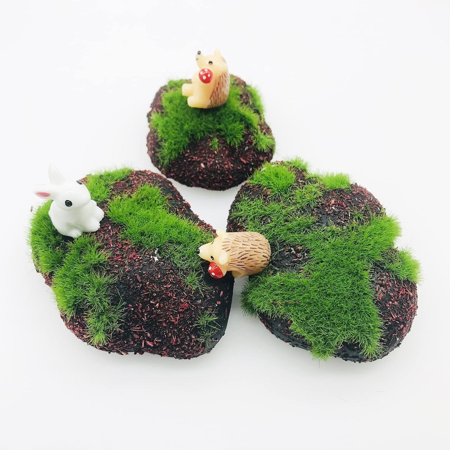 38 PCS Artificial Moss Rocks & Green Balls for Creative Floral Arrangements