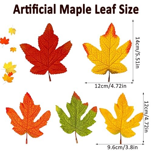 59PCS Fall Artificial Maple Leaves Decorations Large Size – Thanksgiving