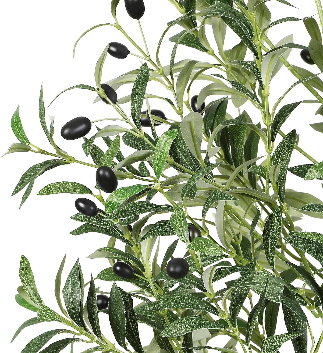 Artificial Olive Tree Potted Fake Plant with Fruits BLACK Planter Home Office In