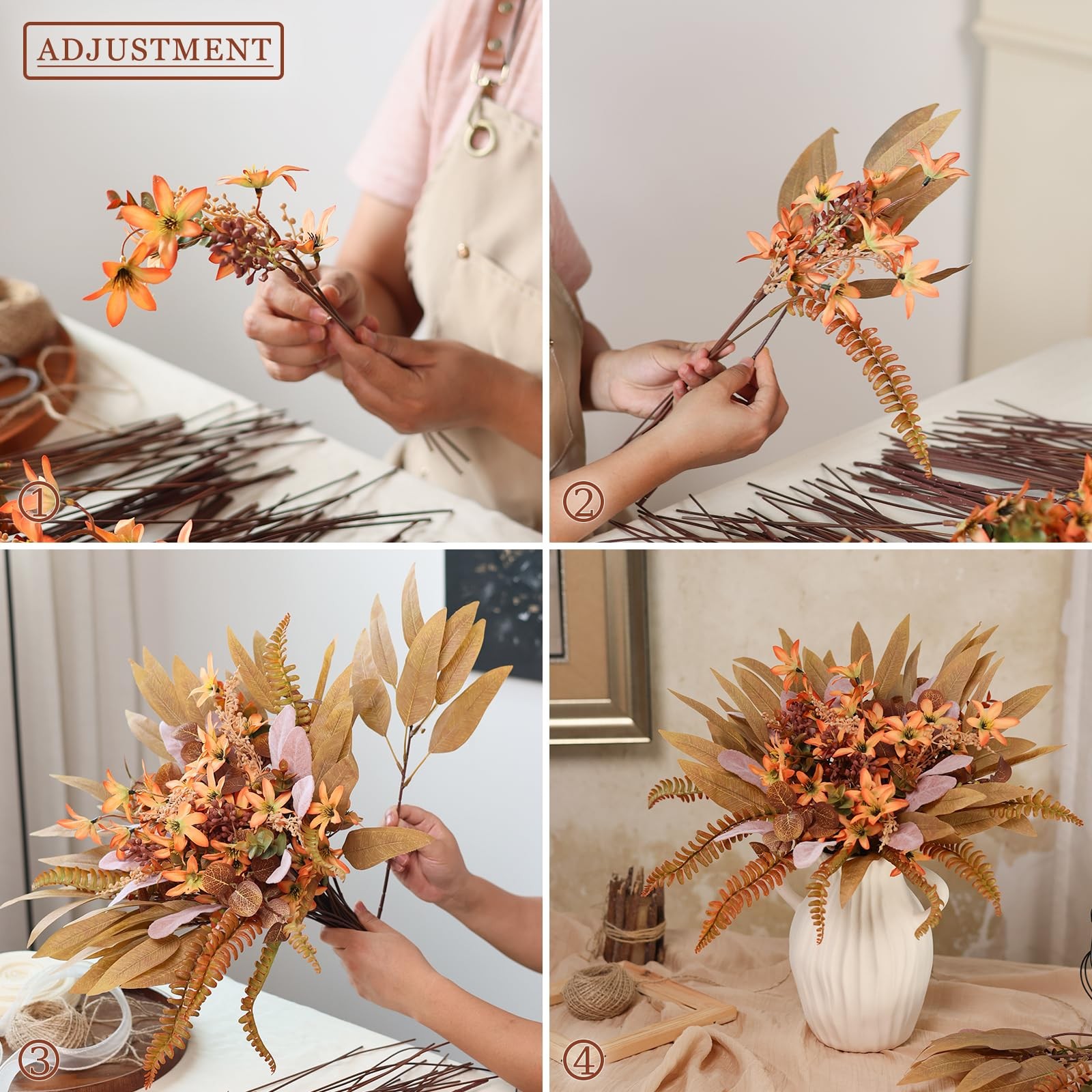 Artificial Greenery Stems Box Set for Fall Decor (Pack of 70pcs) with 8 Kinds…