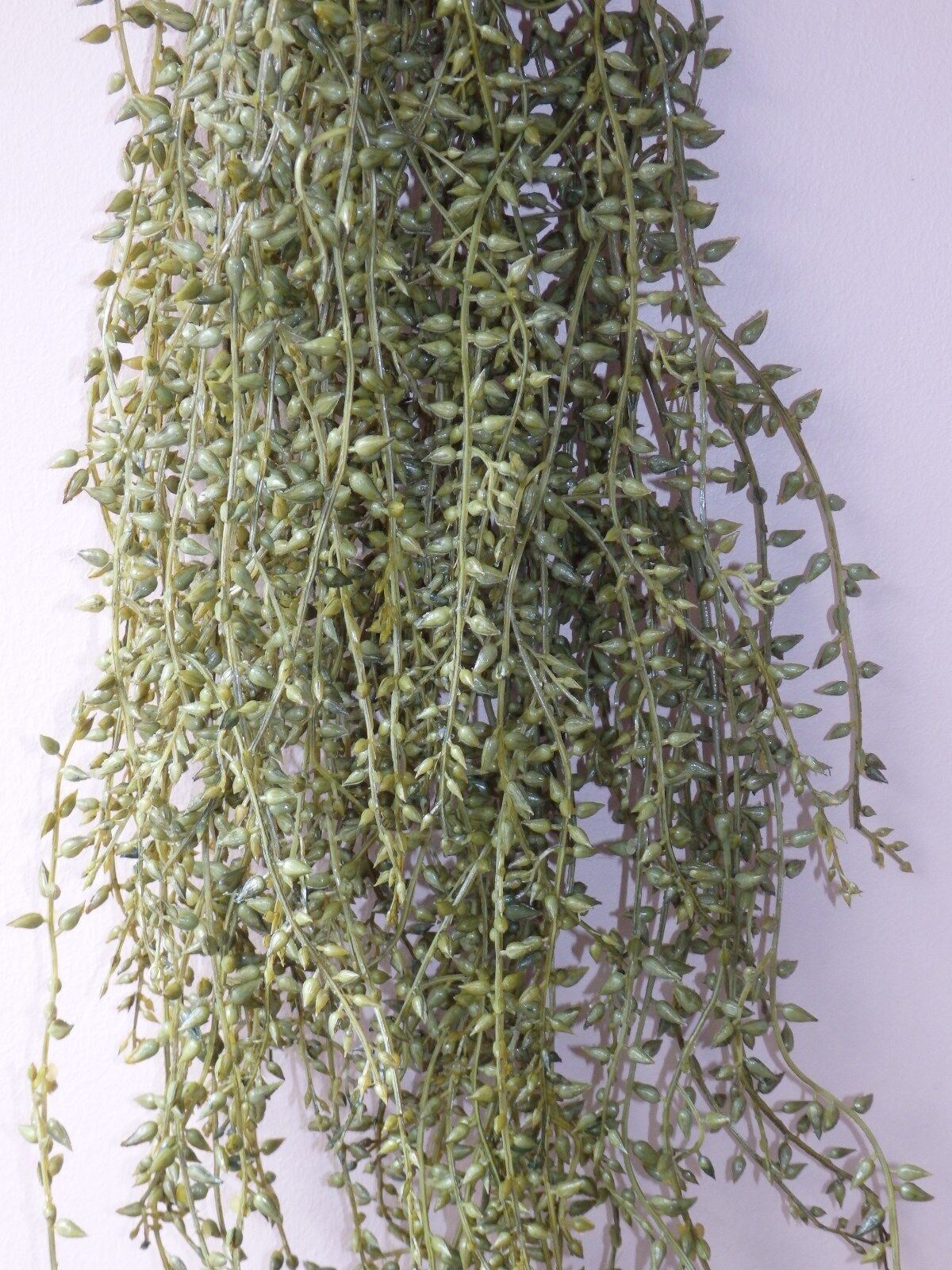 (1) Artificial 36 inch Thick Hanging BUTTON SEED Leaf Bush, Plastic, HOME DECOR
