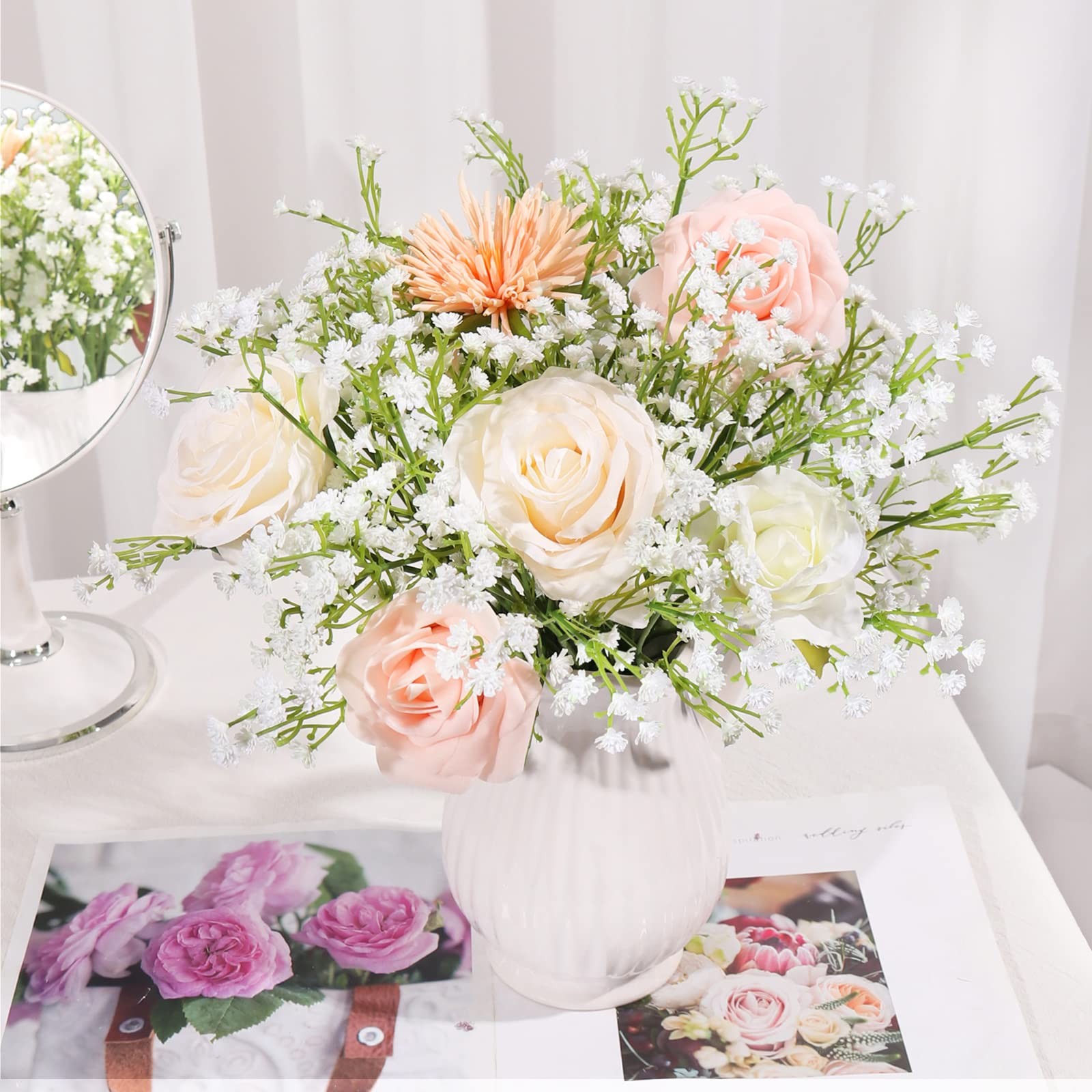 White Fake Baby Breath Artificial Gypsophila Flower Bouquet Decor 12 PCS
