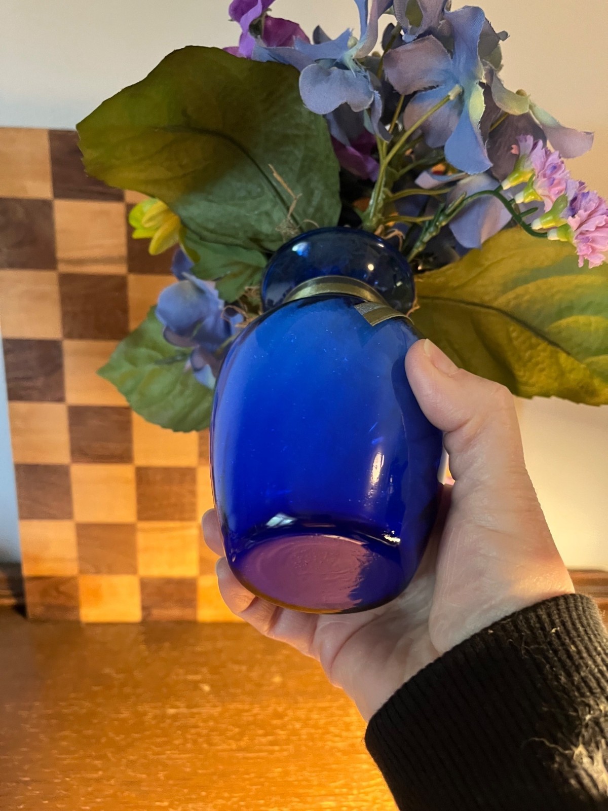 Floral Arrangement in Blue Vase