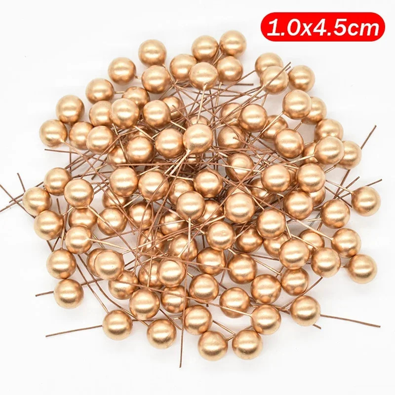 500/50Pcs Mini Artificial Red Berries DIY Floral Wreath Ornament Fake Berry Cher