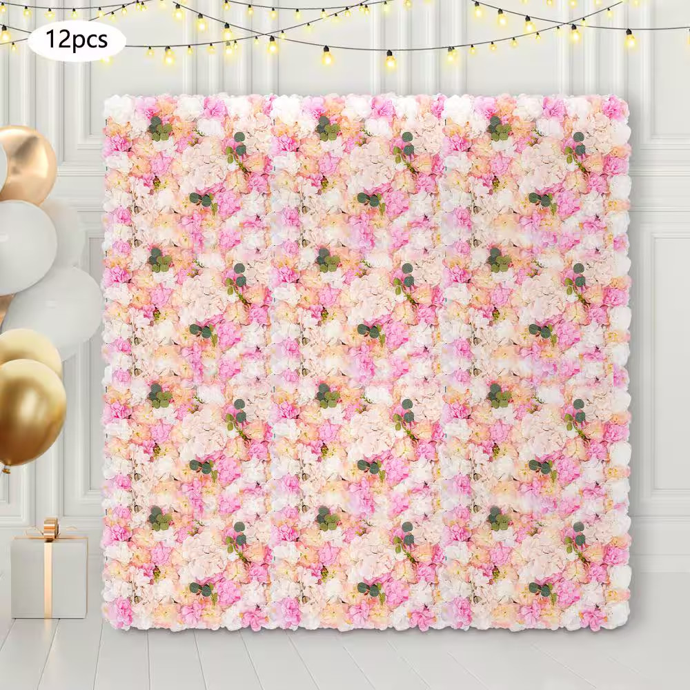 12-Pieces 23.62 In. X 15.74 In. Artificial Silk Hydrangea Dahlia Flowering Plant