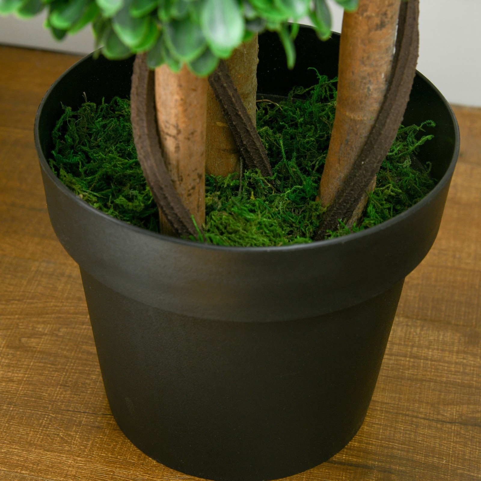 3.5ft Artificial Tree, Triple Ball Boxwood Topiary with Pot Sandalwood Leaves