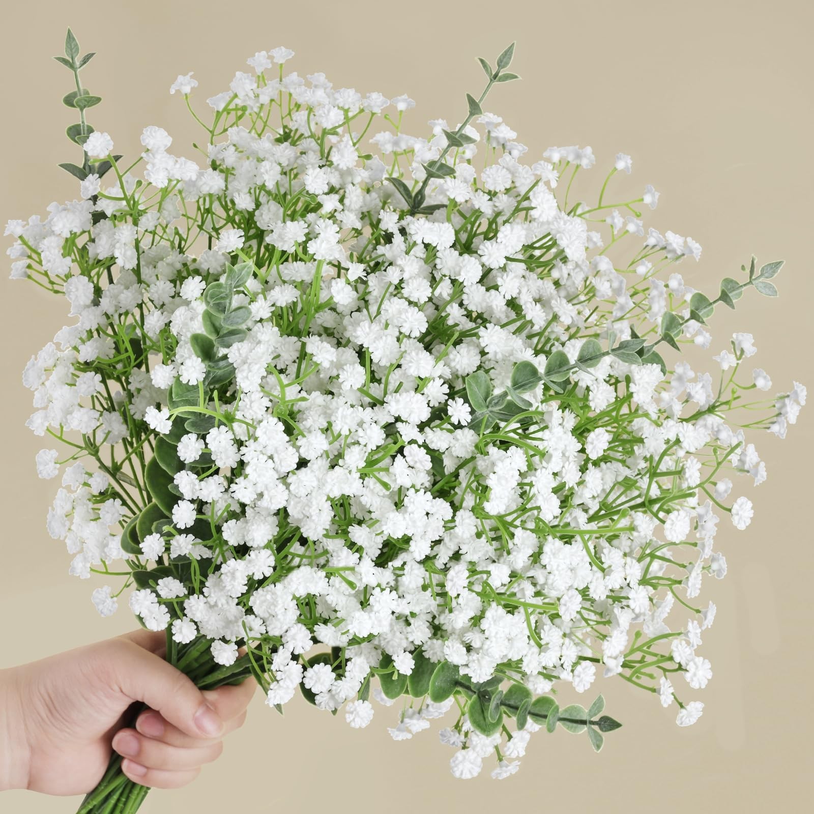 20PCS Mixed Babys Breath and Eucalyptus Stems, Artificail Flower Bouquet Flor…