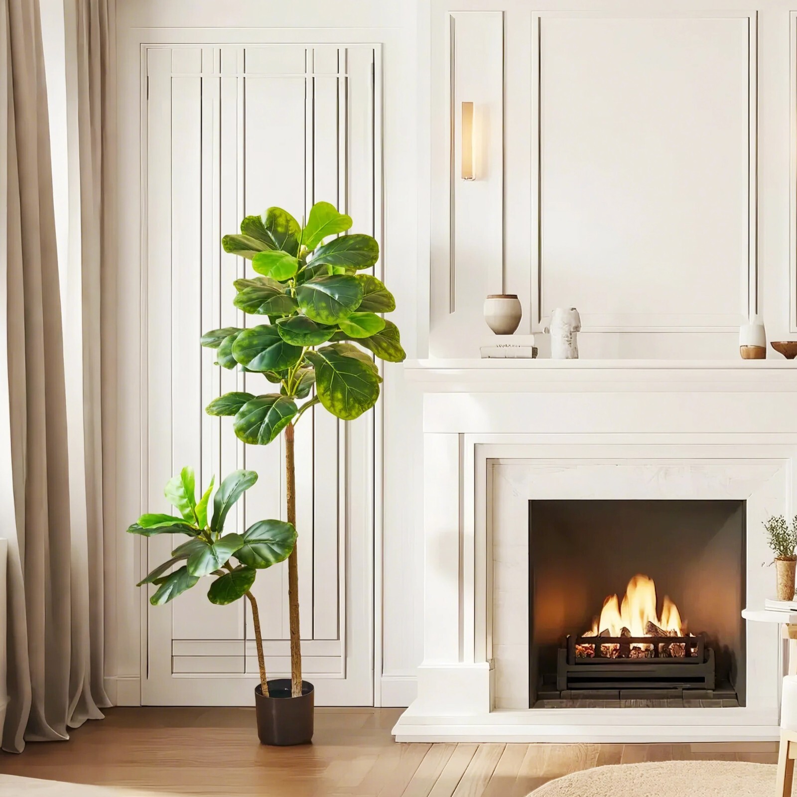 50in Tall Artificial Ficus Microcarpa Fake Potted Faux Indoor Outdoor Home Decor