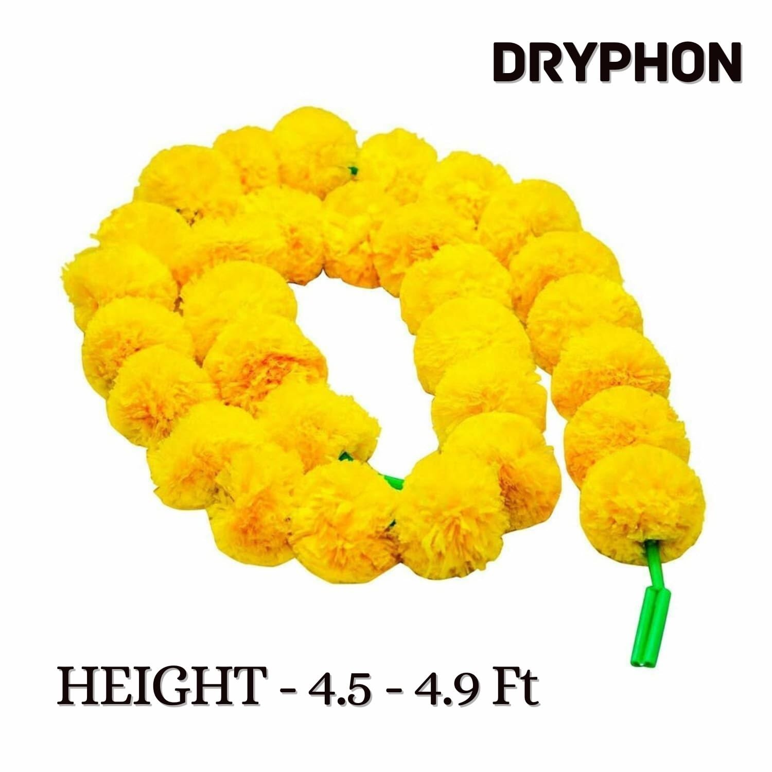 Dryphon Artificial Marigold Garland 5 Pc| Yellow Festival Decoration Pooja D�cor