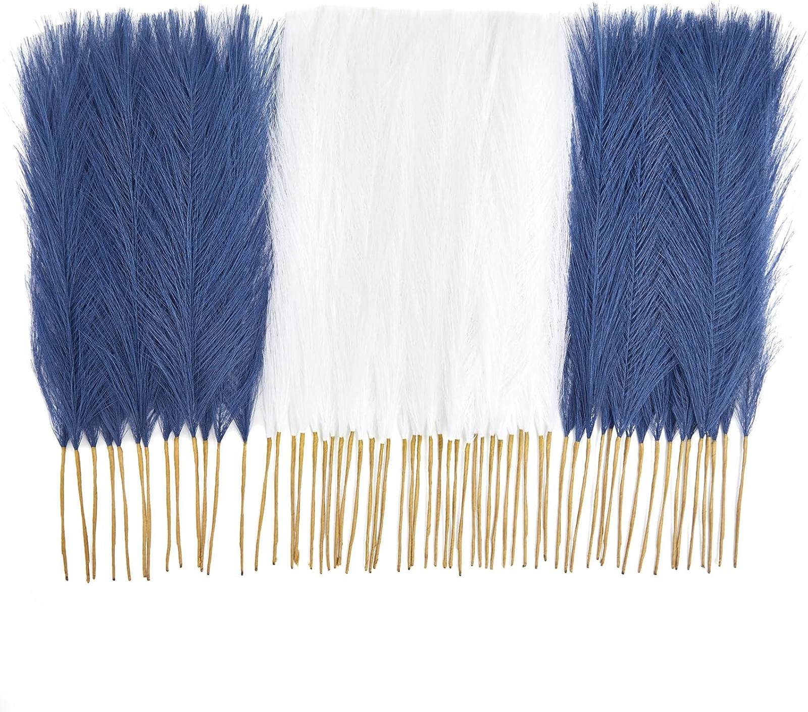 Artificial Pampas Grass Decor 50pcs 17 Inch Fluffy Blue White Vase Filler Home