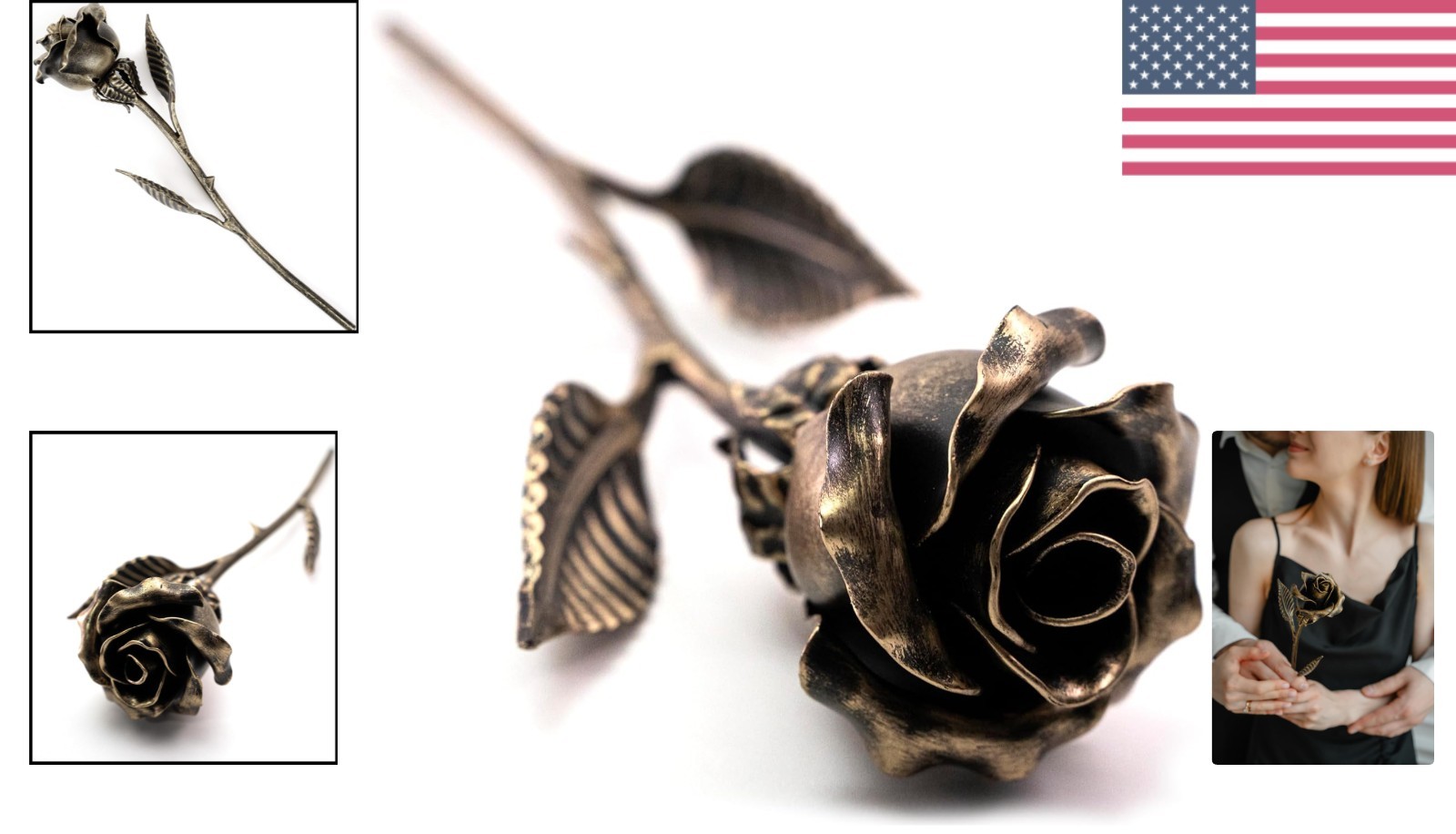 Artisanal Bronze Rose – Perfect Gift for Special Occasions & Anniversaries