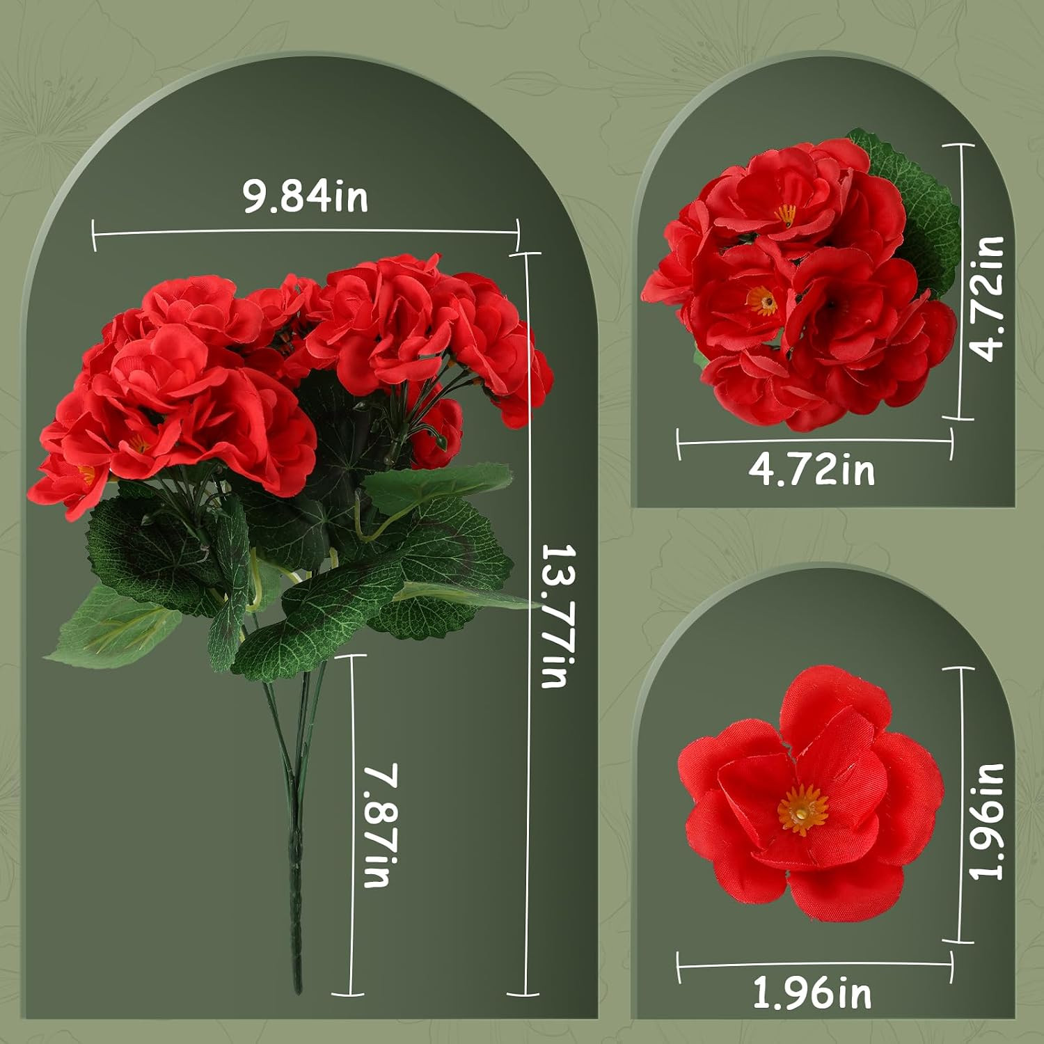 Vibrant 12 Pack UV Resistant Artificial Geraniums for All Season Decor