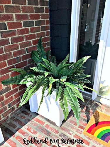 One Designer Quality 50 Inch Spread 92 Branch Artificial Silk Boston Fern Bus…