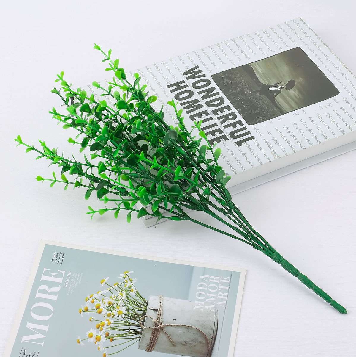 Artificial Eucalyptus Stems Fake Greenery Leaves Faux Plants Home Wedding Decor