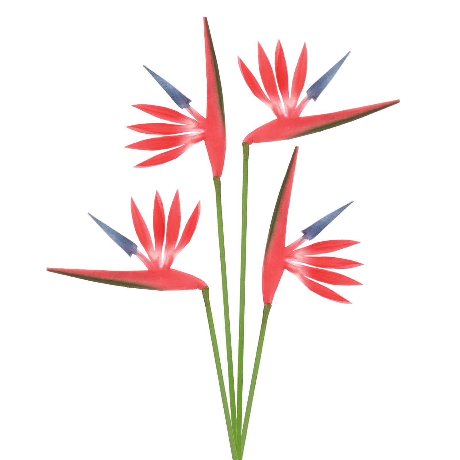 4-Pack Artificial Bird of Paradise Flowers 22 Inch for Home [Red]