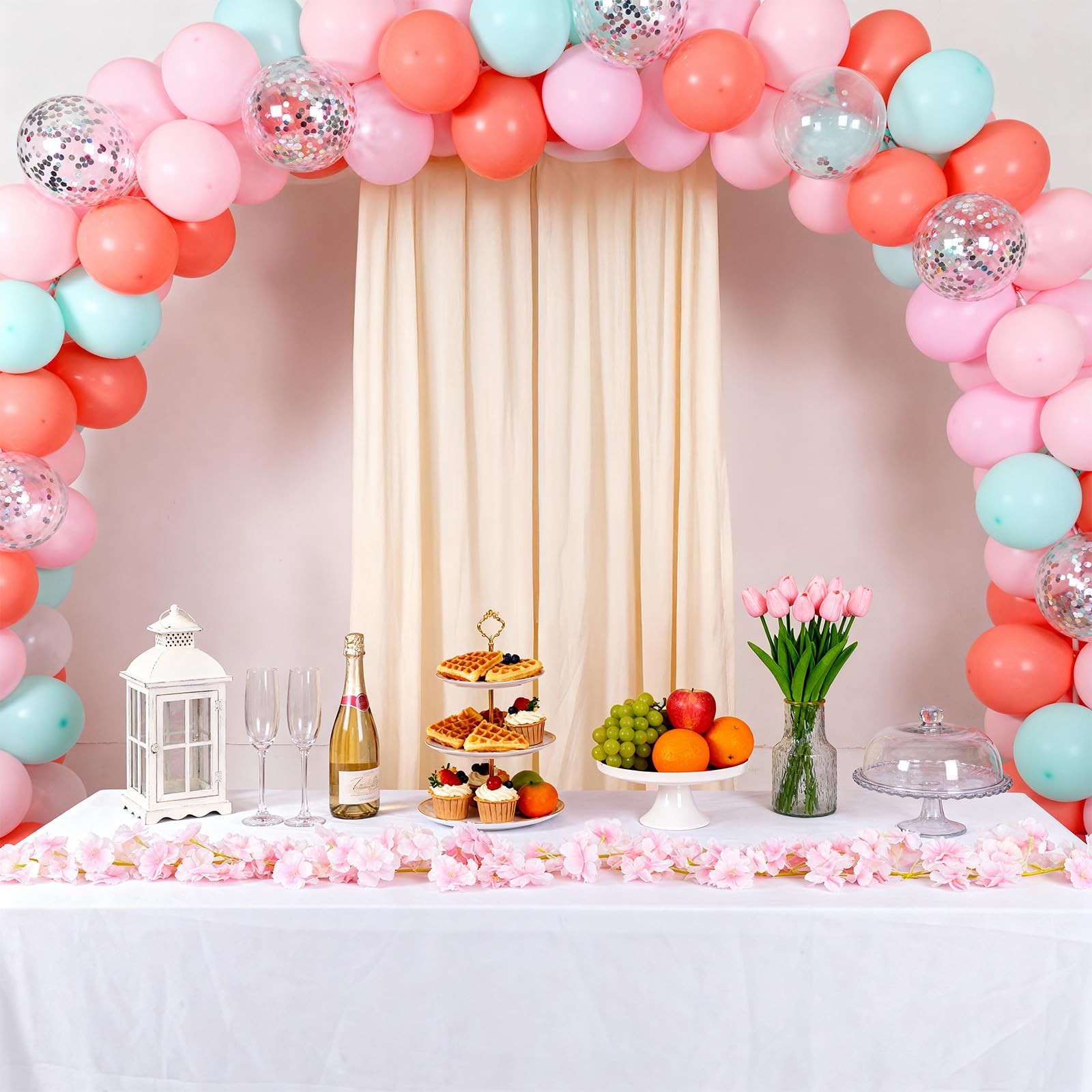 10 PCS Cherry Blossom Flowers 60 Ft Artificial Sakura Vines Light Pink Wedding