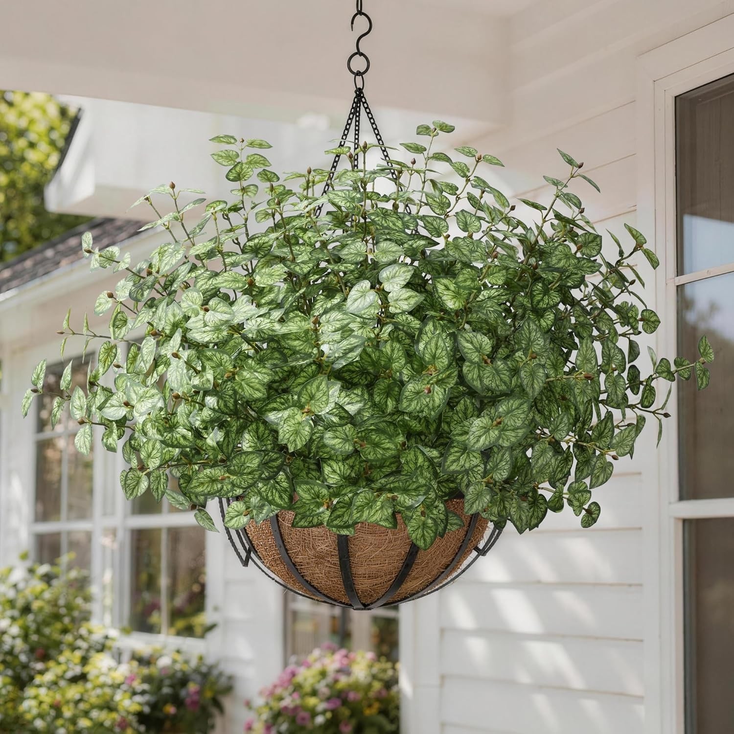 Artificial Plants Outdoor 5 Pcs, Faux Greenery Plants Outdoor UV Resistant Si…