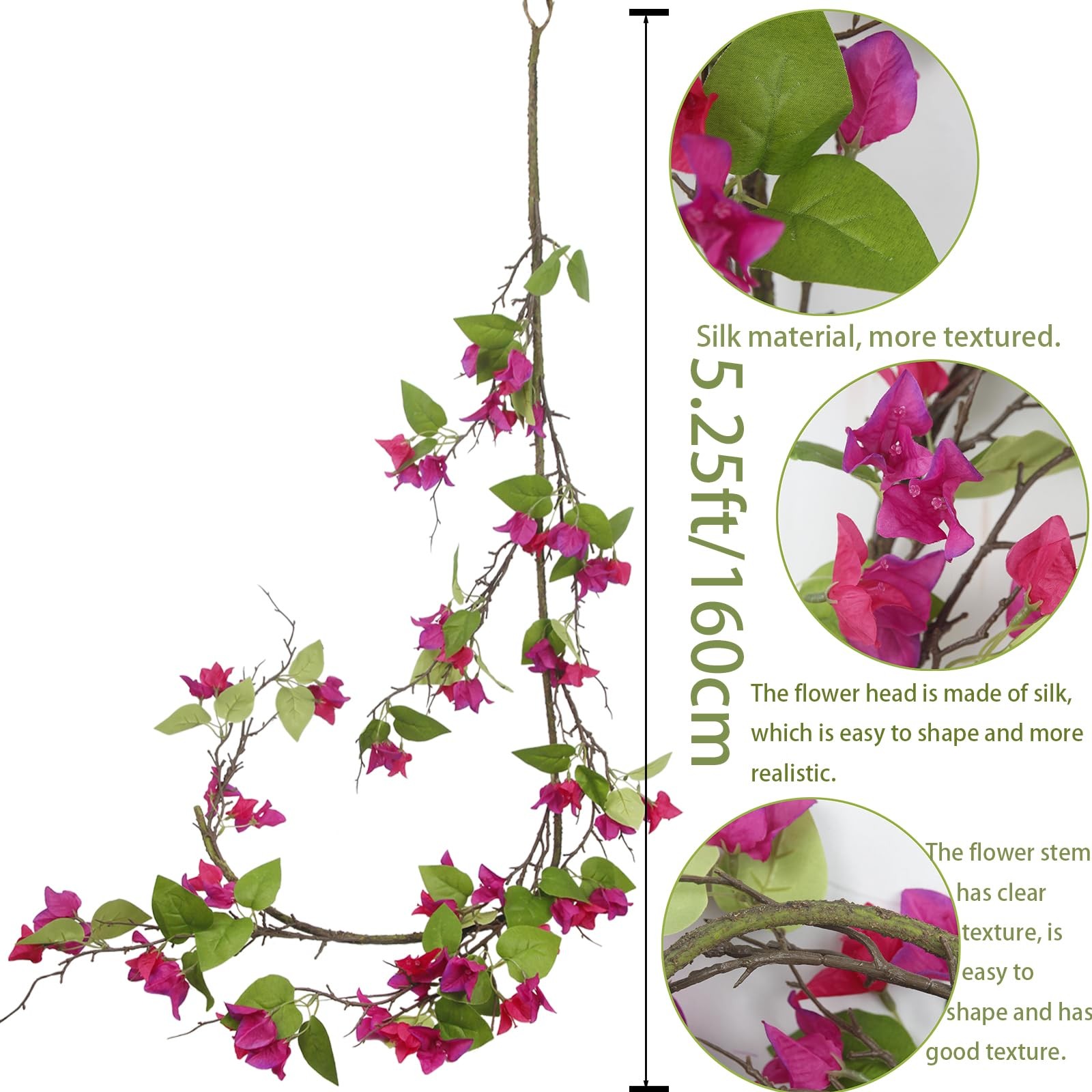 Artificial Bougainvillea Flowers Garland Fuchsia Silk Bougainvillea Vines UV …