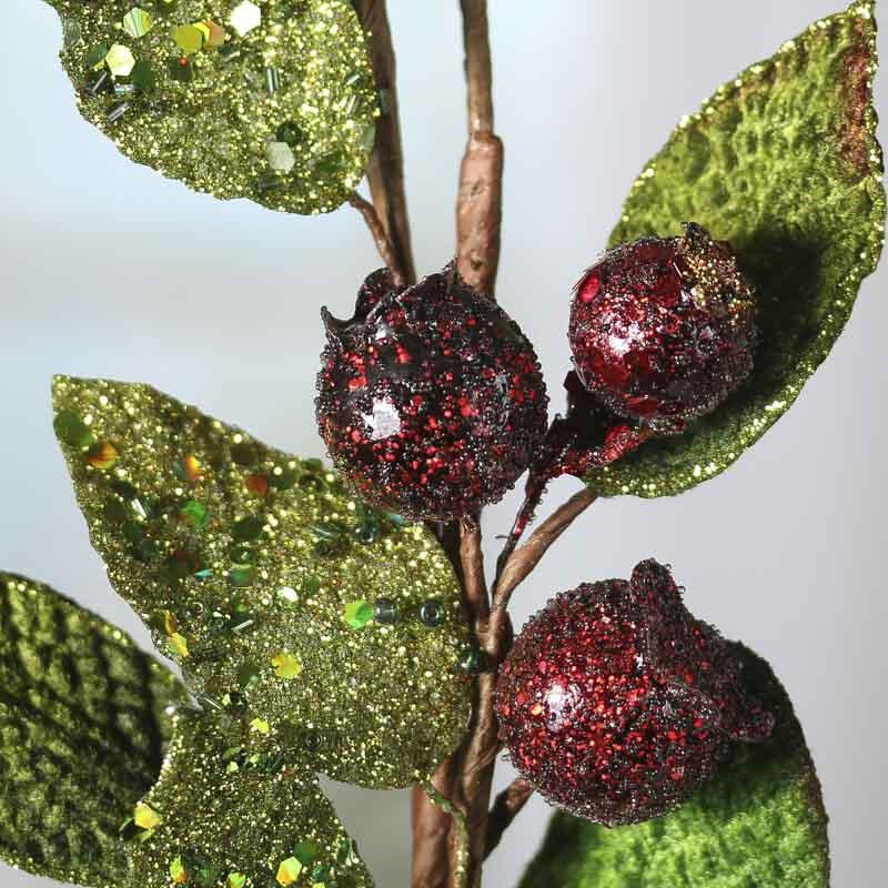 Pack of 4 Burgundy Glittered Artificial Berry 18″ Floral Sprays