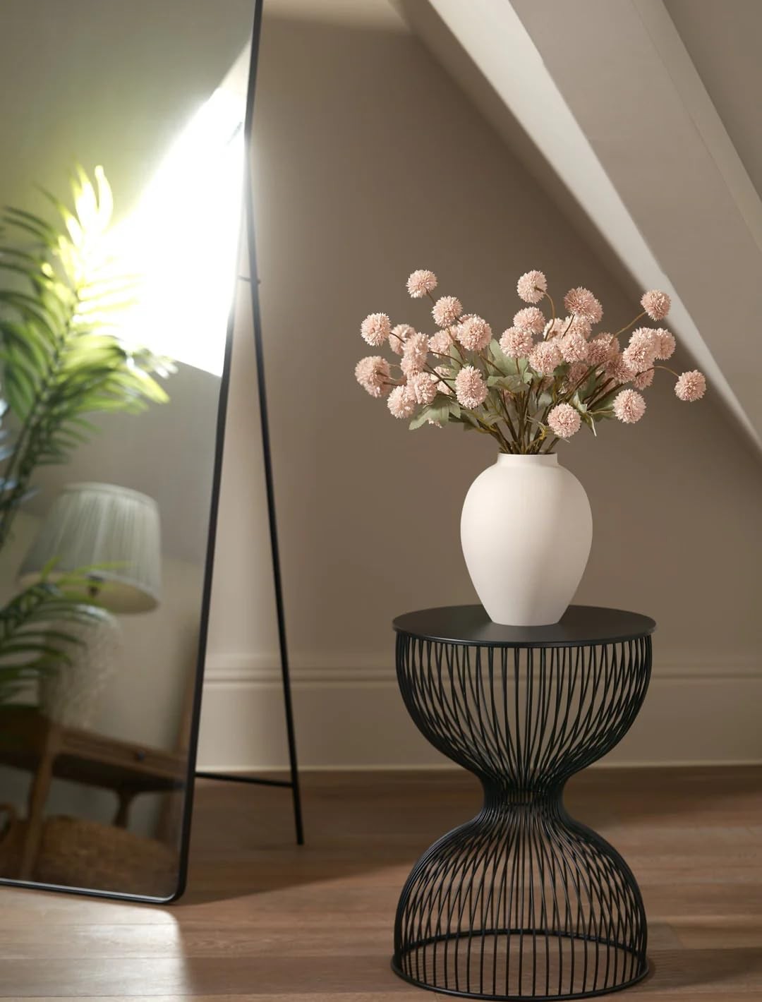 5 PCS Beige Artificial Pompon Mum Fake Kiku Flower Silk Chrysanthemum Ball
