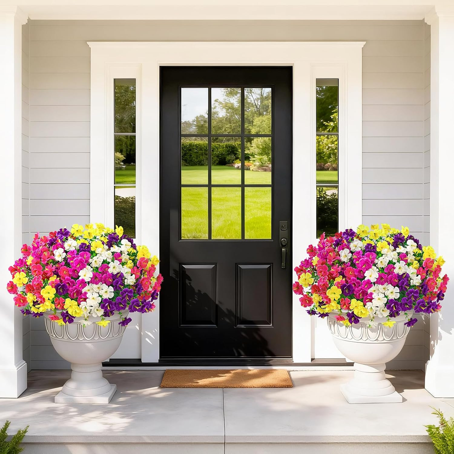 12 Bundles Look Real Artificial Flowers for Outdoors, Realistic