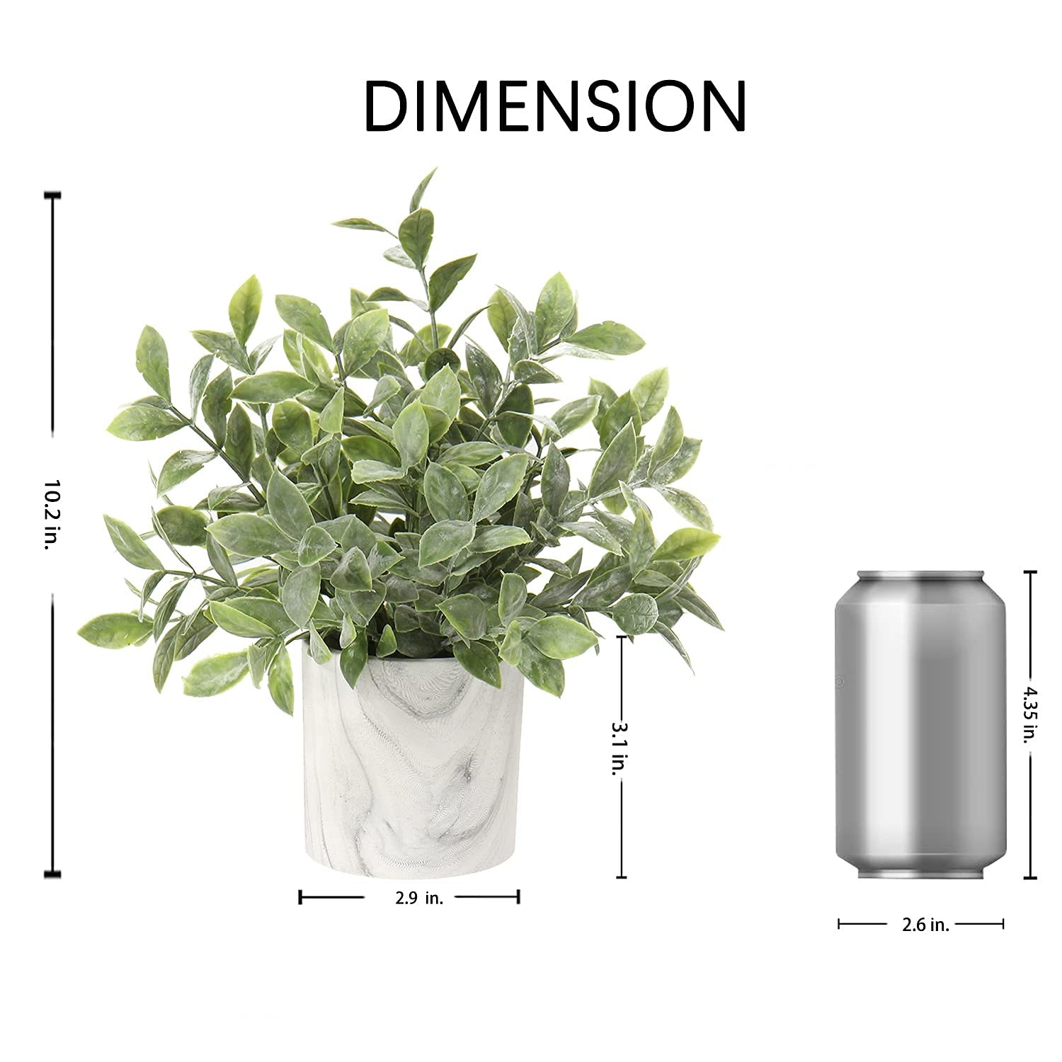 Mini Artificial Potted Plants Fake Plants in Marble Pots, 1Pcs Plastic Eucaly…
