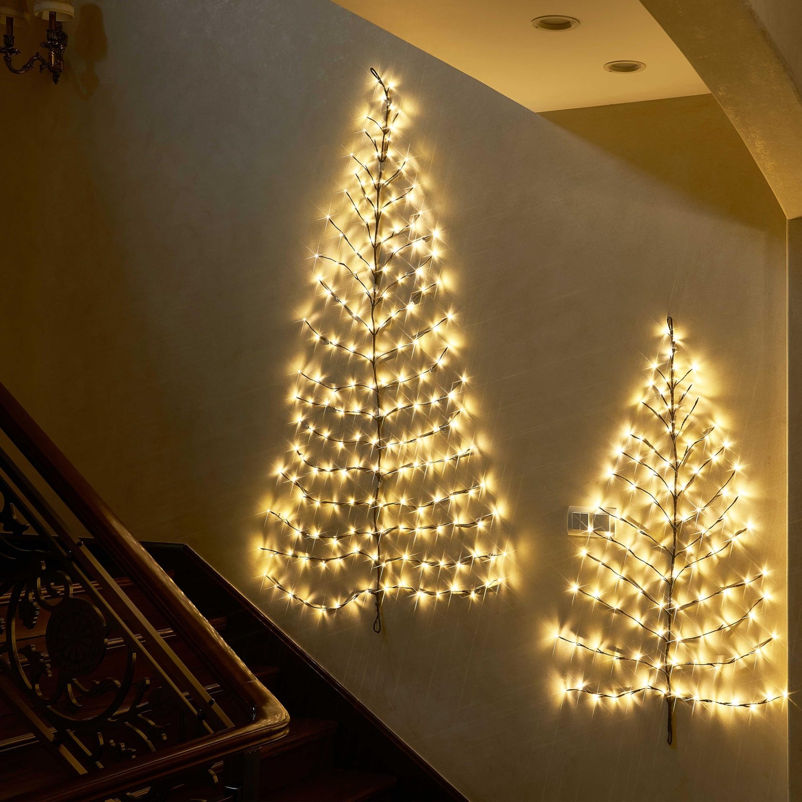LED Wall Tree 6FT 180L Warm White Fairy Lights, Lighted Trees for Indoor Outd…