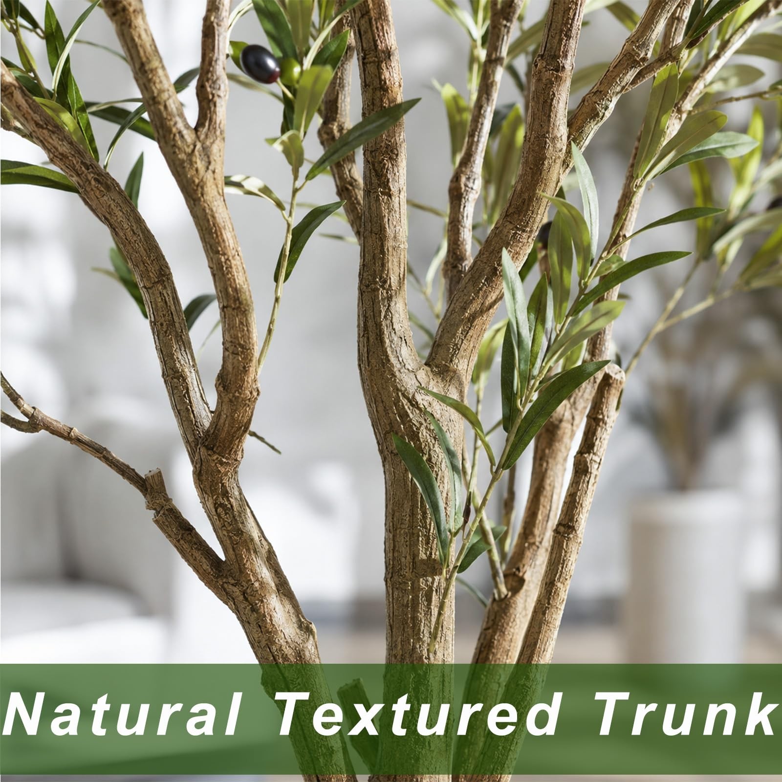 6ft Olive Trees Artificial Indoor, Tall Faux Olive Tree with Realistic Leaves…