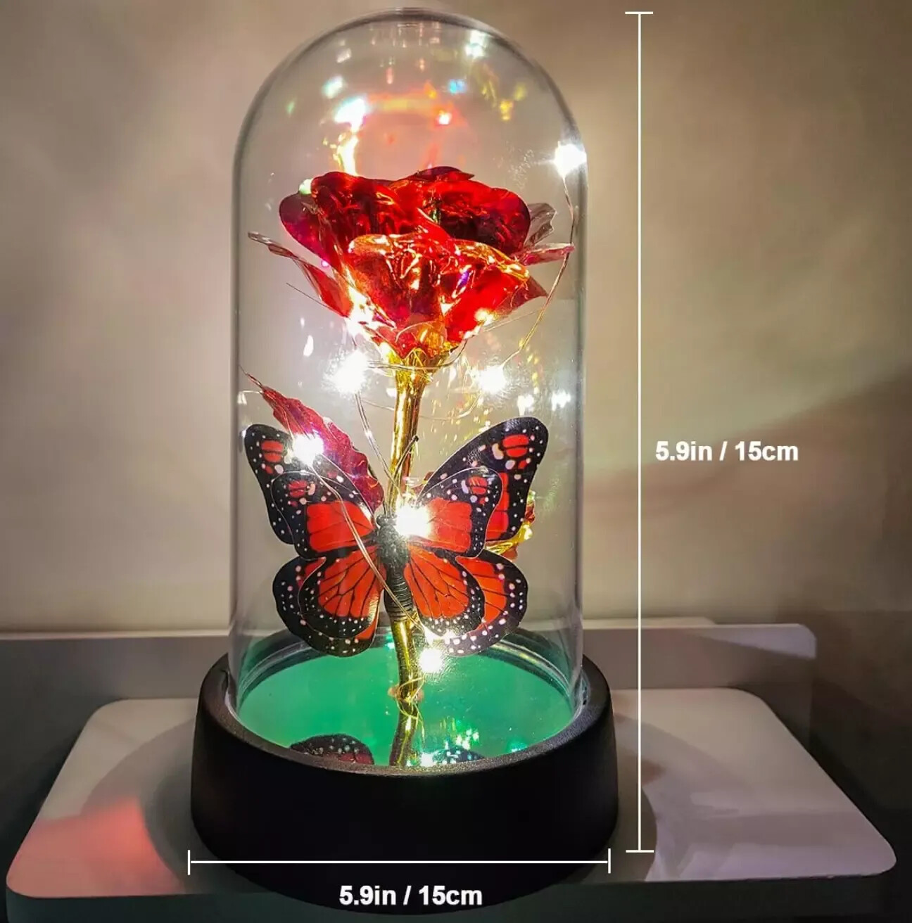 Rose Flower In Glass Gifts For Women Wife Her Valentine Girlfriend Birthday Gift