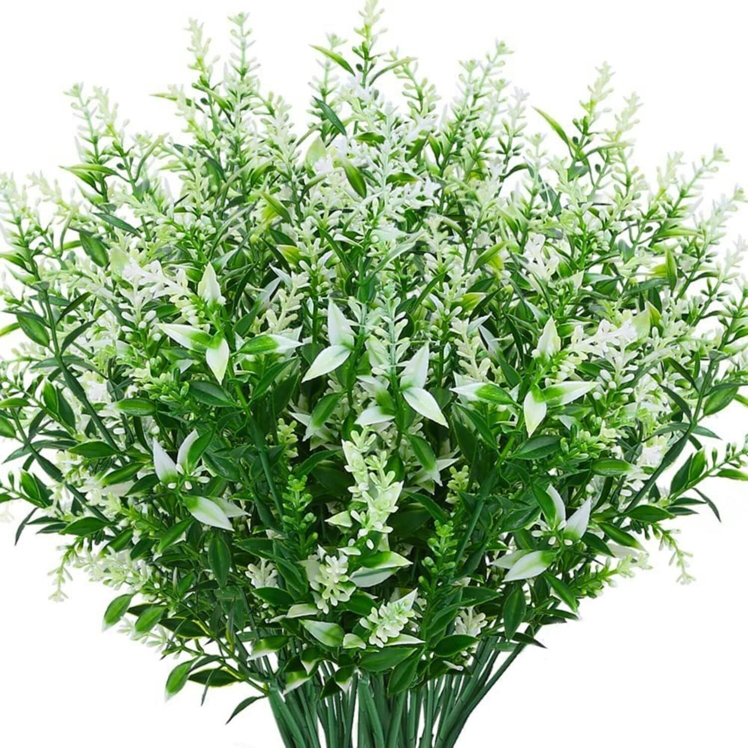 8 Bundles Artificial Flowers Fake Plants Outdoor Yard Garden Wedding Home Decor