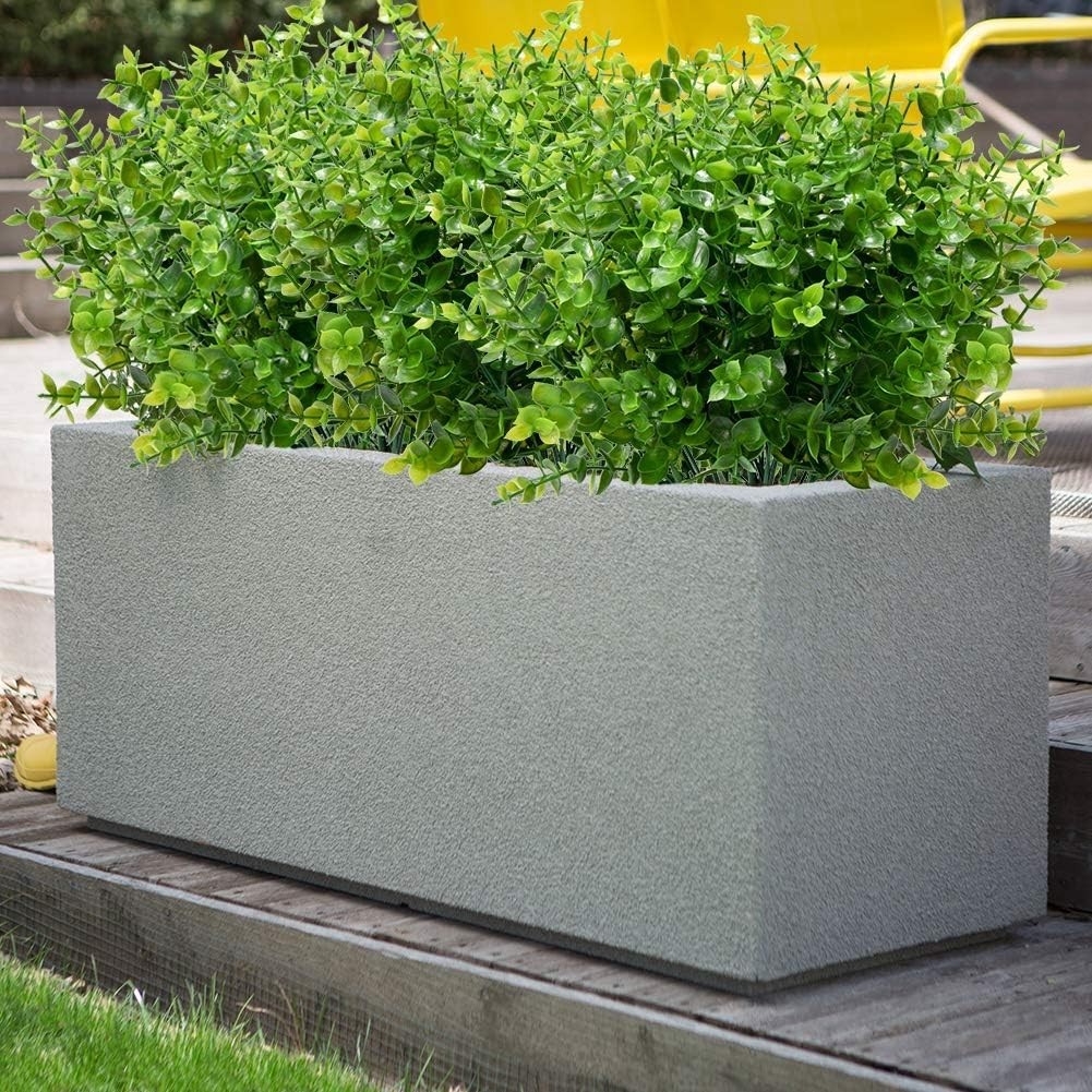 Artificial Boxwood Stems Outdoor UV Resistant No Fade Greenery 8 Bundles for …